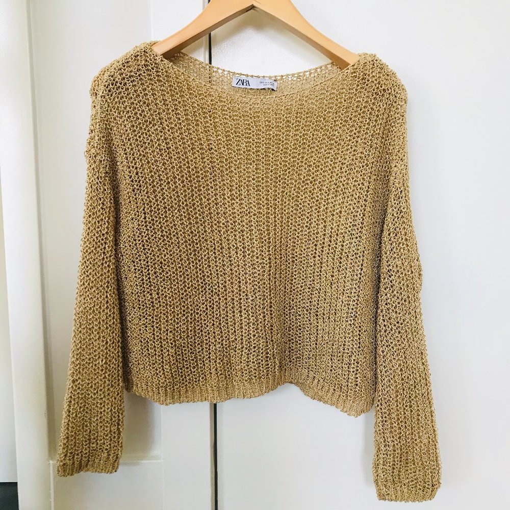 Zara gold knit sweater